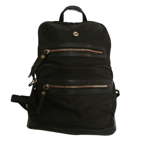 TRAVANTI BACKPACK LEATHER & NYLON PURSE LAPTOP SHOULDBER BAG - Picture 1 of 9